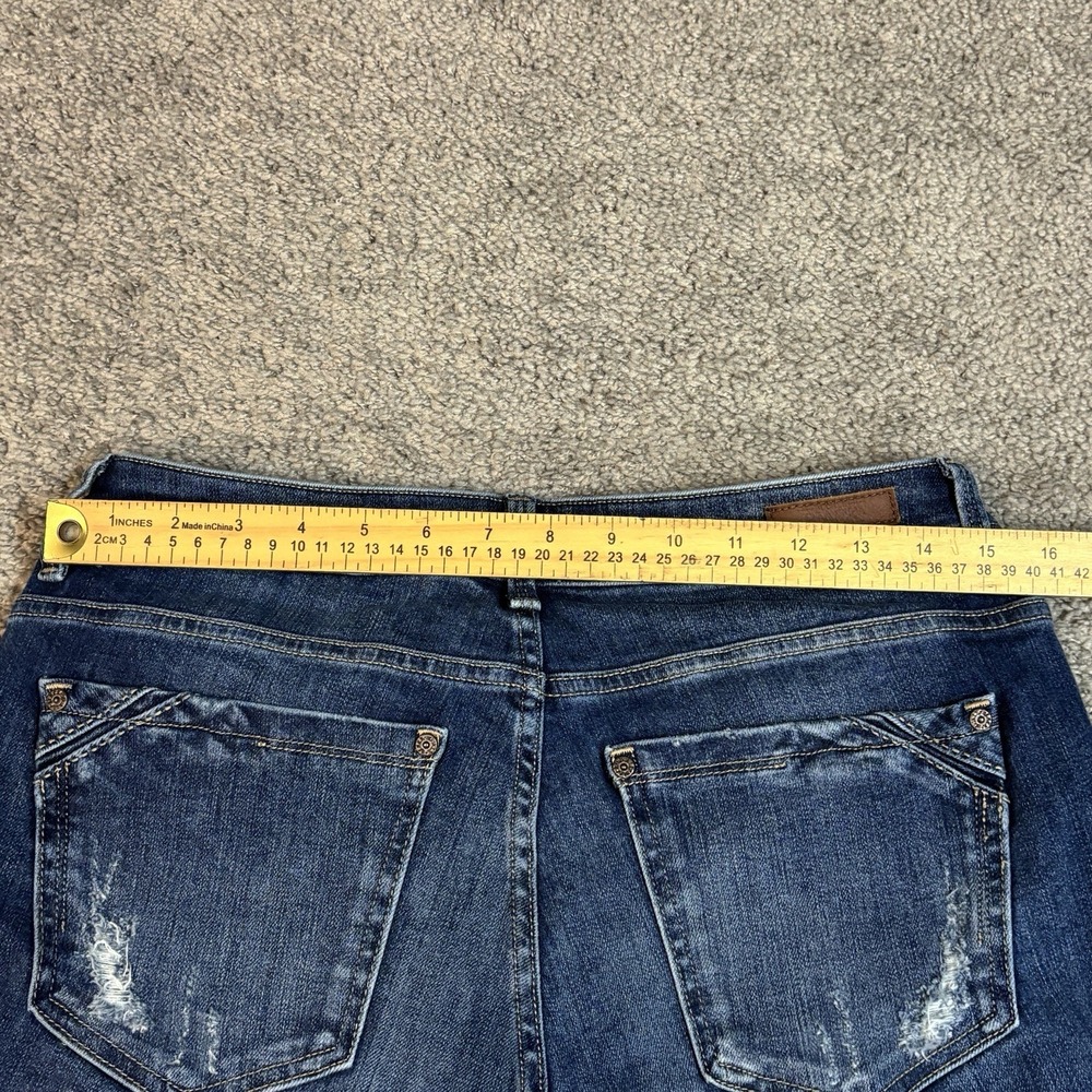 Buckle Black Fit 76 Skinny Jeans Women 30 Blue Faded Candiani Italian Denim Moto - Picture 9 of 12
